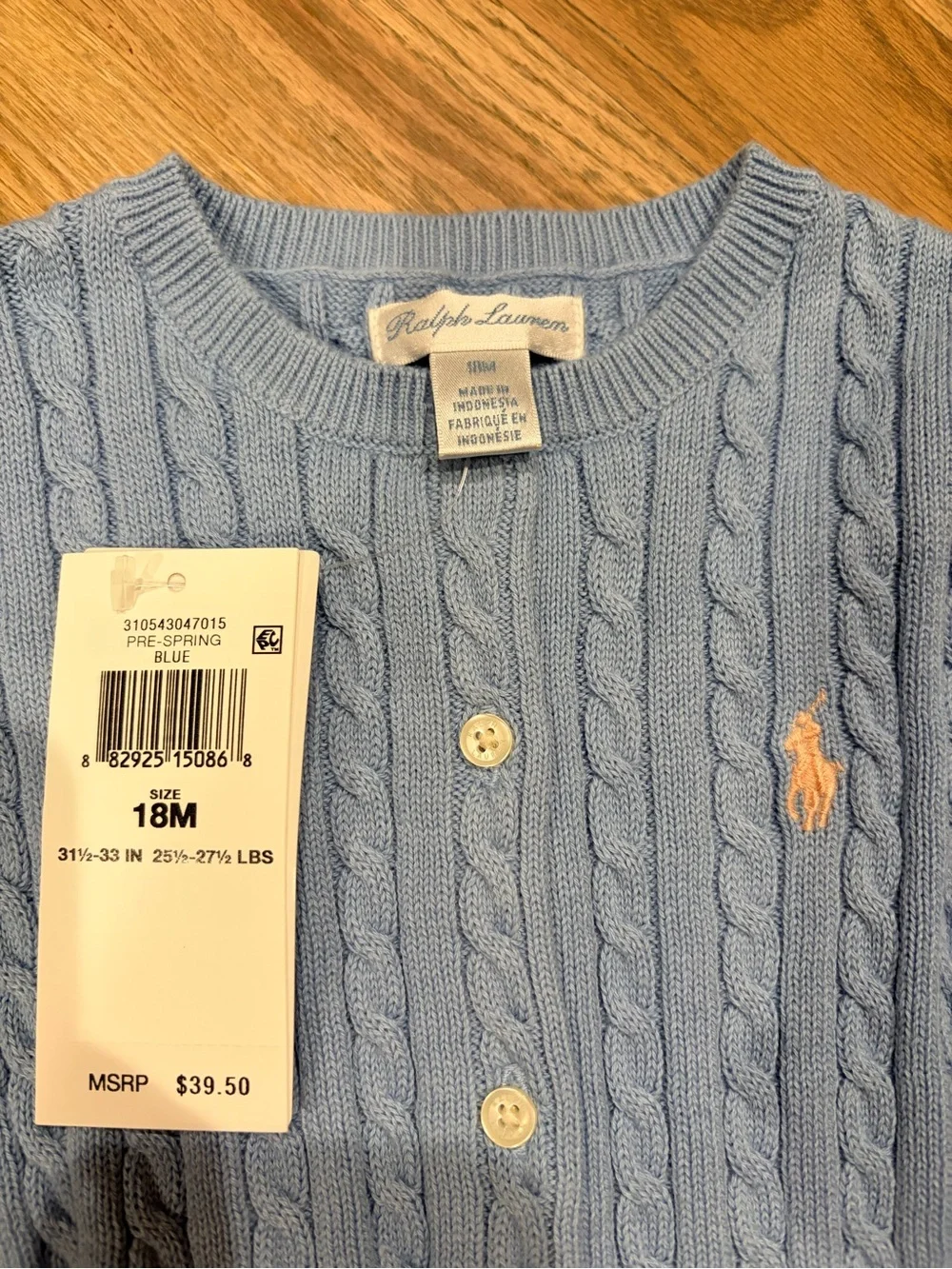 Ralph Lauren NWT baby girl button down cardigan sweater